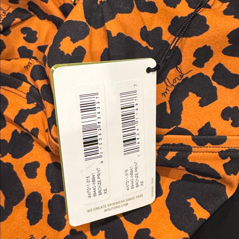 Wolford Bronze Print One Piece Swimsuit - NWT - XS push up effect, gold details - Picture 10 of 15